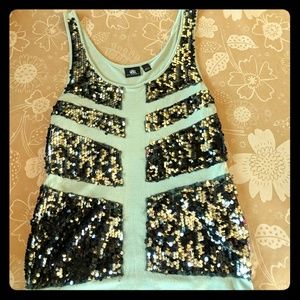 Small Mint Green and black Rock & Republic tank